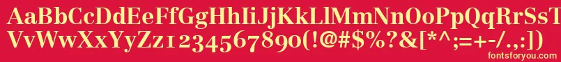 CenturyRepriseOldstyleSsiBold-Schriftart – Gelbe Schriften auf rotem Hintergrund
