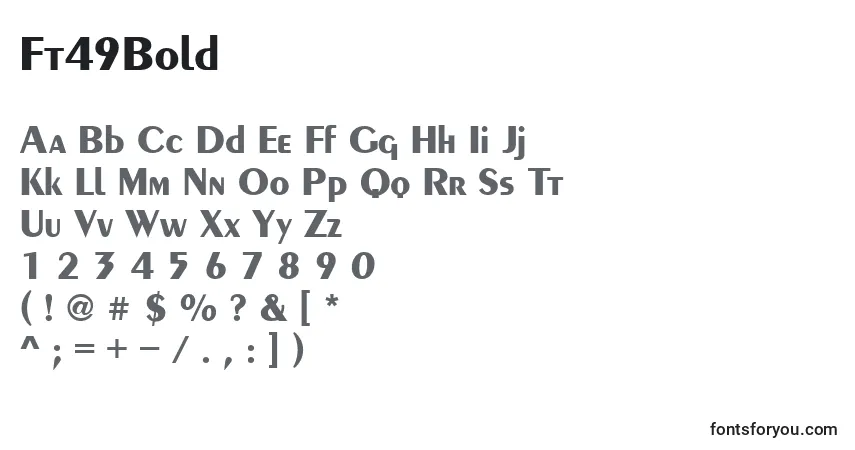 A fonte Ft49Bold – alfabeto, números, caracteres especiais
