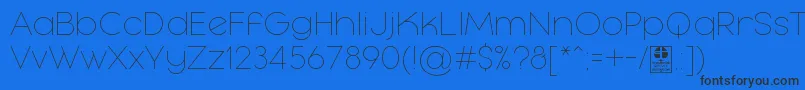 MayekaThinDemo Font – Black Fonts on Blue Background