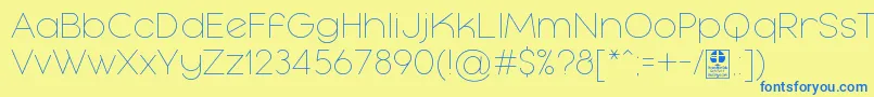 MayekaThinDemo Font – Blue Fonts on Yellow Background