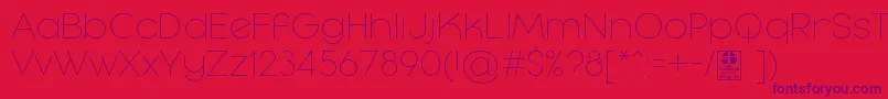 MayekaThinDemo-Schriftart – Violette Schriften auf rotem Hintergrund