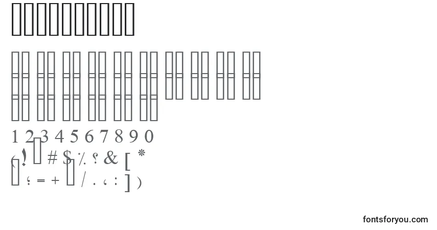 A fonte PtBoldArch – alfabeto, números, caracteres especiais