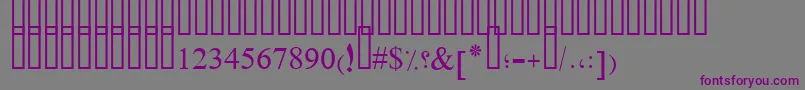 フォントPtBoldArch – 紫色のフォント、灰色の背景