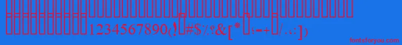 PtBoldArch Font – Red Fonts on Blue Background