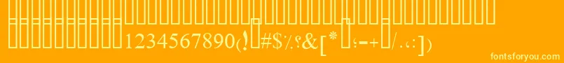 PtBoldArch Font – Yellow Fonts on Orange Background