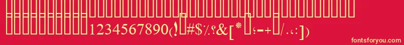 PtBoldArch Font – Yellow Fonts on Red Background
