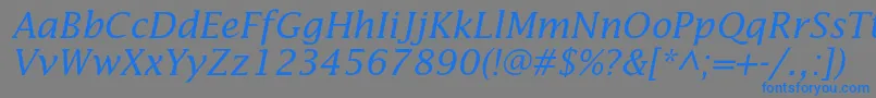 LucidastdItalic Font – Blue Fonts on Gray Background