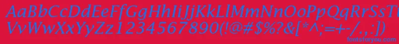 LucidastdItalic Font – Blue Fonts on Red Background