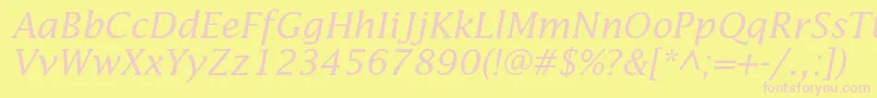 LucidastdItalic Font – Pink Fonts on Yellow Background