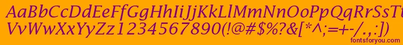 LucidastdItalic Font – Purple Fonts on Orange Background