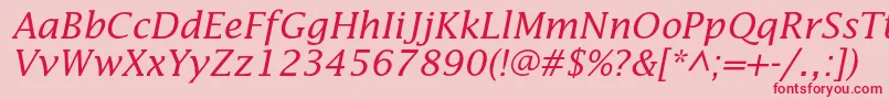 LucidastdItalic Font – Red Fonts on Pink Background