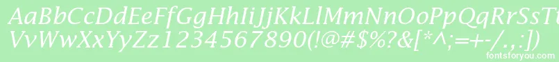 LucidastdItalic Font – White Fonts on Green Background
