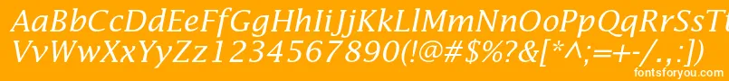 フォントLucidastdItalic – オレンジの背景に白い文字