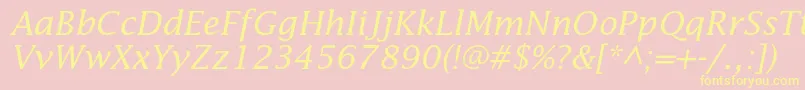 LucidastdItalic Font – Yellow Fonts on Pink Background