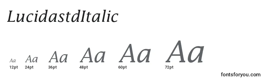 LucidastdItalic Font Sizes