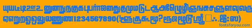 LathangiPlain Font – Blue Fonts on Orange Background