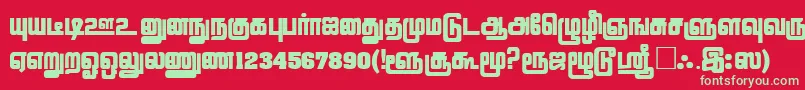 LathangiPlain Font – Green Fonts on Red Background