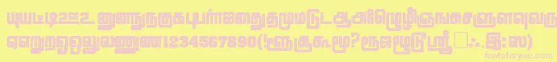 LathangiPlain Font – Pink Fonts on Yellow Background