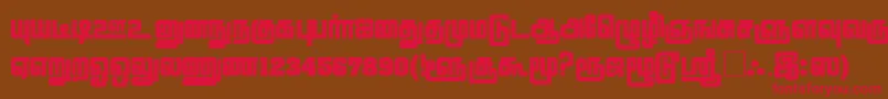 フォントLathangiPlain – 赤い文字が茶色の背景にあります。