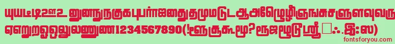 LathangiPlain Font – Red Fonts on Green Background
