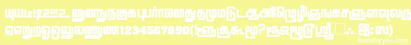 フォントLathangiPlain – 黄色い背景に白い文字