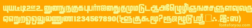 フォントLathangiPlain – オレンジの背景に黄色の文字