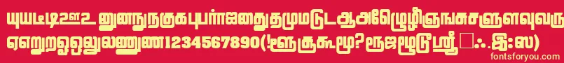 LathangiPlain Font – Yellow Fonts on Red Background