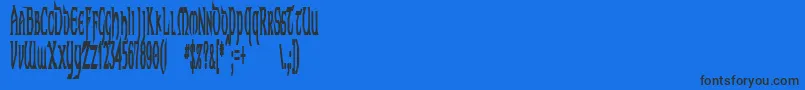 フォントTechnoLonger – 黒い文字の青い背景