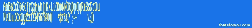 TechnoLonger Font – Yellow Fonts on Blue Background