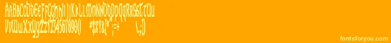 TechnoLonger Font – Yellow Fonts on Orange Background