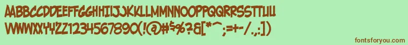 HolyMackerel Font – Brown Fonts on Green Background