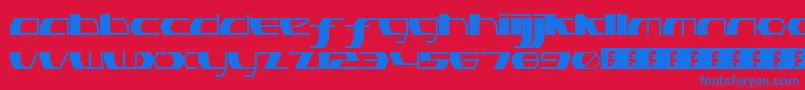Шрифт PinkHasGoneExtinctThin – синие шрифты на красном фоне