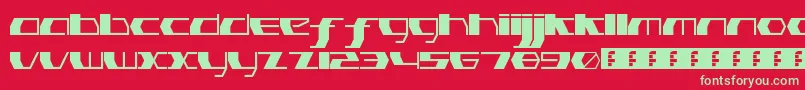 フォントPinkHasGoneExtinctThin – 赤い背景に緑の文字