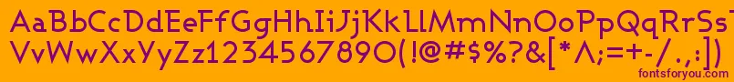 Czcionka Ashbm – fioletowe czcionki na pomarańczowym tle