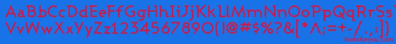 Czcionka Ashbm – czerwone czcionki na niebieskim tle