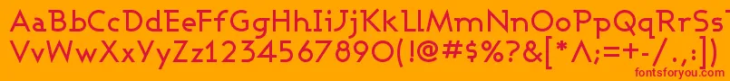 フォントAshbm – オレンジの背景に赤い文字