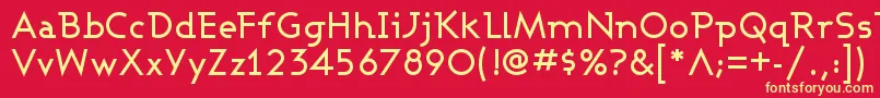 フォントAshbm – 黄色の文字、赤い背景