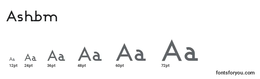 Размеры шрифта Ashbm