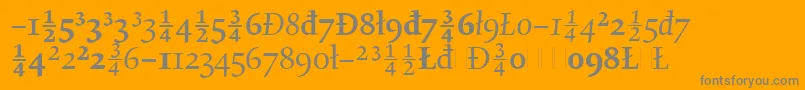 GilgameshOsFiguresLetPlain.1.0 Font – Gray Fonts on Orange Background