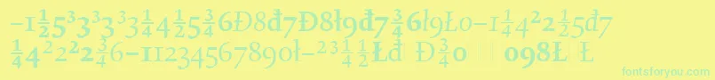 GilgameshOsFiguresLetPlain.1.0 Font – Green Fonts on Yellow Background