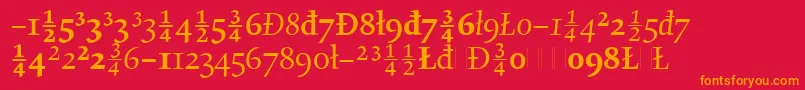 GilgameshOsFiguresLetPlain.1.0 Font – Orange Fonts on Red Background