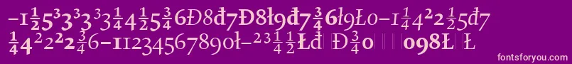 GilgameshOsFiguresLetPlain.1.0 Font – Pink Fonts on Purple Background