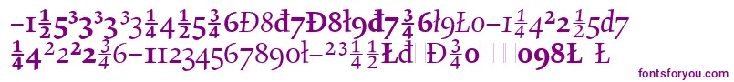 GilgameshOsFiguresLetPlain.1.0 Font – Purple Fonts on White Background