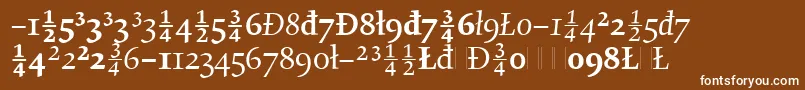 フォントGilgameshOsFiguresLetPlain.1.0 – 茶色の背景に白い文字