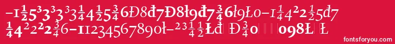 フォントGilgameshOsFiguresLetPlain.1.0 – 赤い背景に白い文字