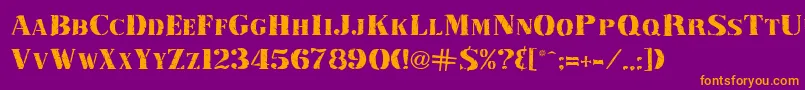 InkpadRegular Font – Orange Fonts on Purple Background