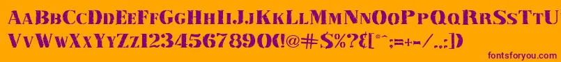 InkpadRegular Font – Purple Fonts on Orange Background