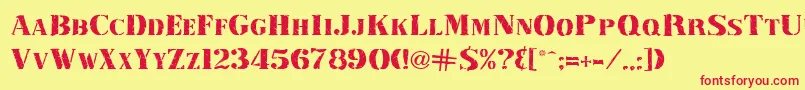 InkpadRegular-Schriftart – Rote Schriften auf gelbem Hintergrund