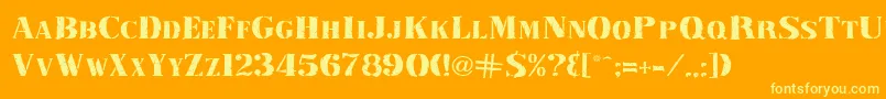 InkpadRegular Font – Yellow Fonts on Orange Background