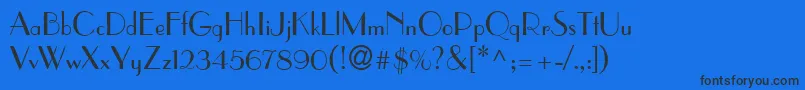 P650DecoRegular Font – Black Fonts on Blue Background